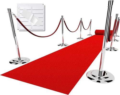 Miniatura 12 de EZLucky Corredor de Alfombra Roja para Fiestas, 2.6 x 15 pies, Tela No Tejida de Fieltro de 130 GSM, Alfombra Roja de Hollywood para Eventos