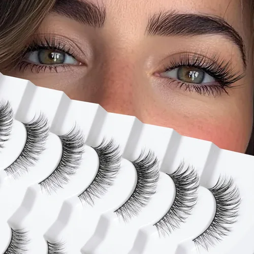 Miniatura 17 de Onlyall Pestañas naturales, pestañas postizas de aspecto natural, pestañas postizas acampanadas, pestañas postizas suaves y esponjosas, 7 pares D12