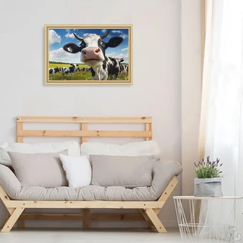 Miniatura 6 de Funny Cow Puzzle de 500 piezas, rompecabezas de madera para juegos familiares, adecuado para adolescentes y adultos