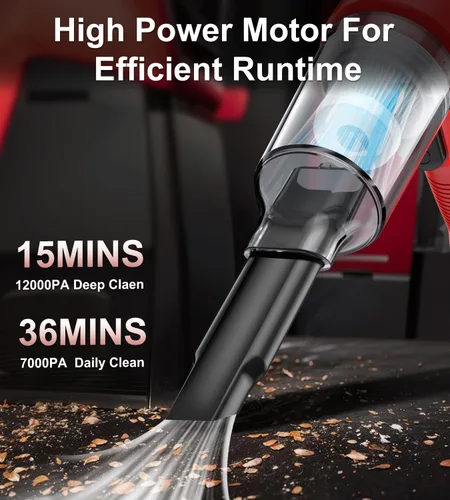 Miniatura 2 de Aspiradora portátil inalámbrica para automóvil, 4 en 1, mini aspiradora de alta potencia, 12000 Pa potente succión, plumero de aire, filtro doble