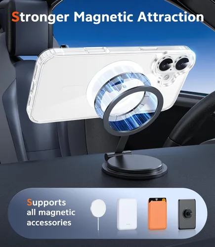 Miniatura 291 de FNTCASE Funda para iPhone 13 Pro-Max: Fundas magnéticas transparentes compatibles con Magsafe Slim anti amarillamiento protección contra caídas