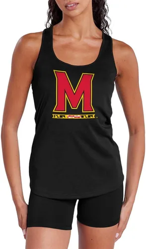 Miniatura 303 de Camiseta deportiva sin mangas oficial de NCAA Collegiate para mujer, con espalda cruzada, colección con logotipo primario