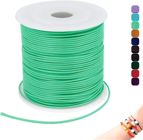 Miniatura 19 de CAMAL Cuerda de cera de 0.069 pulgadas para hacer pulseras, hilo encerado de 23 yardas para joyería y pulsera, cordón encerado para manualidades