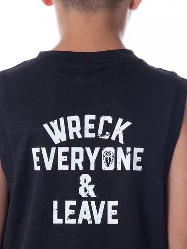 Miniatura 5 de INTIMO WWE Roman Reigns Icon Wreck Everyone And Leave - Conjunto de pijama corto para niños, Negro