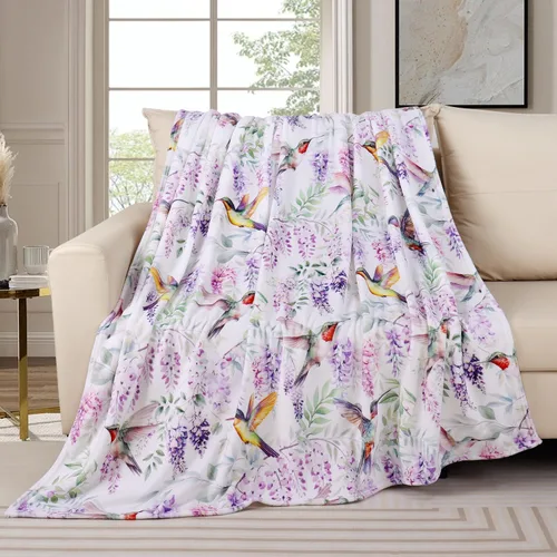 Miniatura 10 de Tupmnbry Manta floral de margaritas y girasoles, manta de franela súper suave, manta de cama ligera y esponjosa para cama, sofá y viajes, 50 x 60