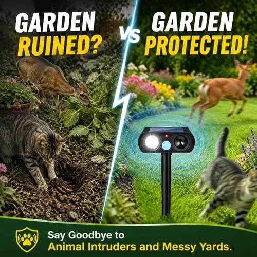 Miniatura 2 de 2026 Upgraded Sonic Fortress Pro Deer Repellent Devices,4Pack Feral Cat Deterrent Outdoor Solar Ultrasonic Animal Repellent with Motion Sensor&Flash
