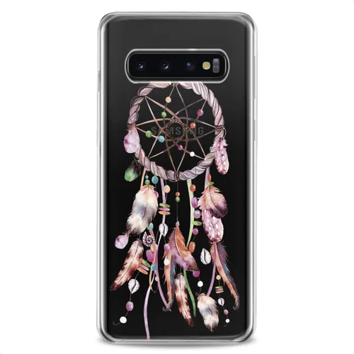 Miniatura 3 de Funda compatible con Samsung S25 S24 S23 FE S22 Plus S21 Ultra S20+ S10e Note 20 S9 Clear Tribal Totem Design Print Phone Cute Pink Feather Catcher