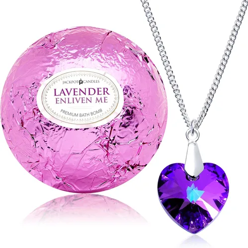 Miniatura 3 de Enliven Me - Bomba de baño de lavanda con collar creado con cristal extra grande de 10 onzas, fabricada en Estados Unidos
