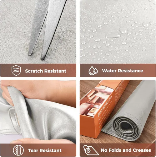 Miniatura 4 de Funda para reposacabezas para silla reclinable, protector para reposacabezas de piel sintética con correas elásticas, fundas para reposacabezas