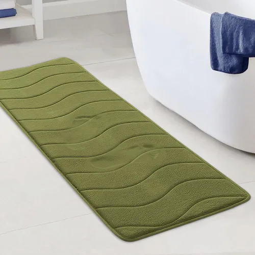 Miniatura 18 de Flamingo P Alfombra de Baño de Espuma Viscoelástica Tapetes de Baño Alfombra Antideslizante Absorbente de Agua para Ducha, 24x17 pulgadas, Verde Aqua