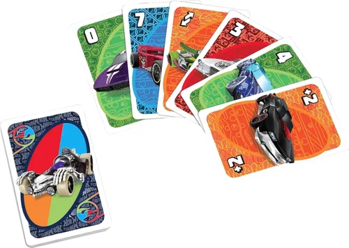 Miniatura 5 de Hot Wheels UNO Juego de cartas coincidentes con 112 cartas con gráficos de Hot Wheels, noche de juego, regalo para niños a partir de 7 años
