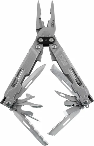 Miniatura 10 de SOG PowerAccess Deluxe Multiherramienta de Acero Inoxidable de Servicio Pesado Todo Uso con Funda de Nylon, Dos Hojas de Cuchillo, Abrelatas y Negro