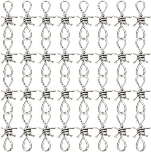 30 piezas de aleación de alambre de púas collar de cadena colgante de espina DIY cadena de mano dijes DIY pulsera collar con anillos de salto