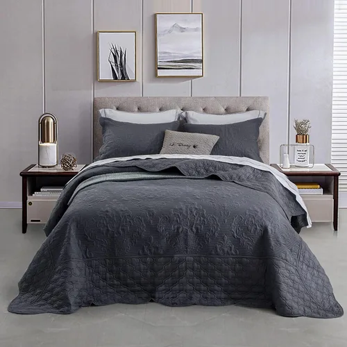Miniatura 40 de CHIXIN Juego de colcha extragrande tamaño King – Funda de cama ligera – Hermosas costuras – Colcha reversible de 5 piezas – Patrón de paisley