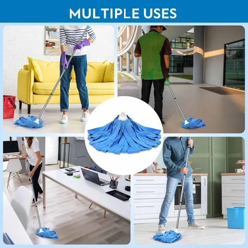 Miniatura 5 de Mopa de microfibra Matthew Compatible con recarga Ceda - Reemplazo de mopa comercial con mango de acero inoxidable de 54" y 2 cabezales de mopa