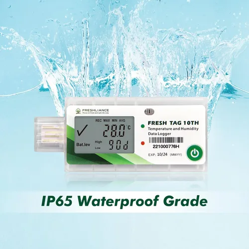 Miniatura 5 de Freshliance Registrador de datos de humedad de temperatura LCD, grabadora USB de humedad de temperatura de un solo uso con informe PDF o CSV, 65000