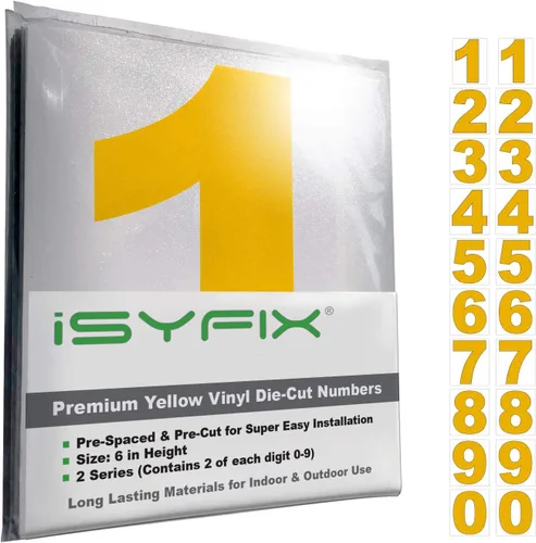 Miniatura 8 de iSYFIX Calcomanías de Números de Vinilo Verde Manzana – 1.5 Pulgadas Autoadhesivas (2 Juegos) – Calcomanía Premium Troquelada y Pre-espaciada