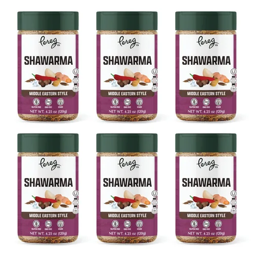 Pereg Shawarma Spice Seasoning (4.25 onzas x 6 unidades) – Especias para carne, carne de res, giroscopio y aves de corral – Sabor a la parrilla –