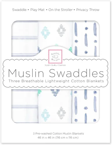 Miniatura 9 de SwaddleDesigns Mantas de muselina de algodón para bebé, niño y niña, mantas neutras para recién nacido, registro de bebé y regalo, 46 x 46 pulgadas