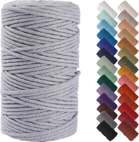 Miniatura 138 de NOANTA - Cuerda de macramé color beige natural, 1/8 pulgadas (3 mm) x 109 yardas (100 metros), cuerda de algodón colorido para colgar en la pared