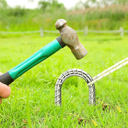 Miniatura 3 de Estacas de refuerzo de 12 pulgadas, estacas de tierra de alta resistencia con gancho en U galvanizado, anclajes antióxido para tiendas de campaña