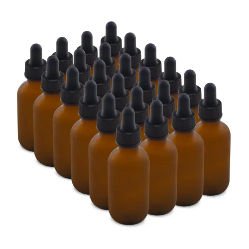 Miniatura 8 de The Bottle Depot - Botella cuentagotas de vidrio de 2 oz (blanco) - Paquete de 24 - Transparente esmerilado - Botellas de tintura con cuentagotas