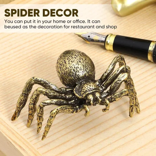 Miniatura 3 de TOYANDONA Decoración del hogar, decoración del hogar, figura de araña de latón, estatua de Feng Shui, escultura de animales, riqueza, buena suerte
