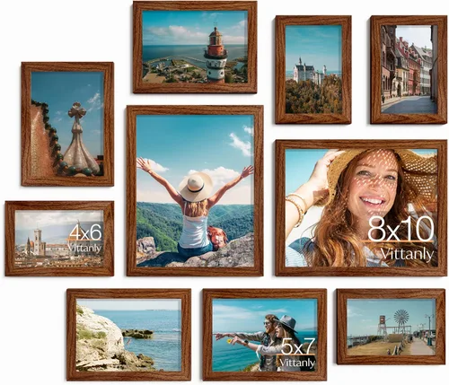 Miniatura 30 de Vittanly Paquete de 7 Marcos de Fotos, Marcos de Fotos Collage Decoración de Pared para Pared o Mesa, Múltiples Tamaños con 1 Pieza de 11x14