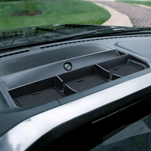 Miniatura 3 de auovo Bandeja organizadora de tablero para Ford F150 2021 2022 2023 consola central Accesorios para tablero de automóvil, soporte para teléfono