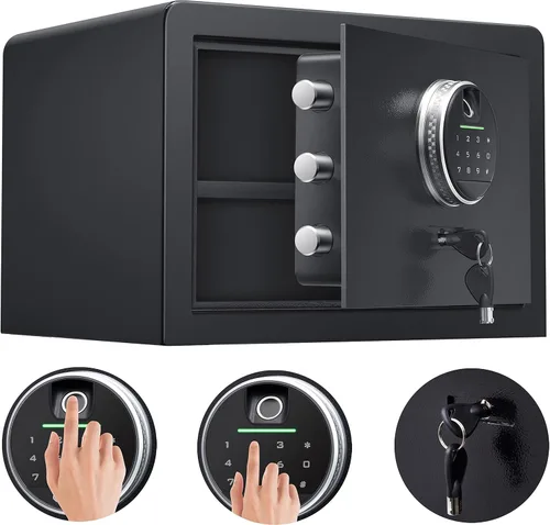 Miniatura 12 de Caja fuerte ignífuga para el hogar de 1.0 pies cúbicos con bolsa de documentos ignífuga, caja fuerte de seguridad digital con estante extraíble