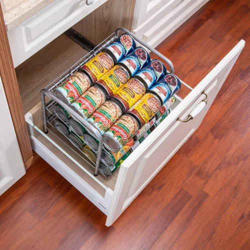 Miniatura 3 de Organizador de latas para despensa, dispensador de almacenamiento de latas para alimentos enlatados (3 niveles)