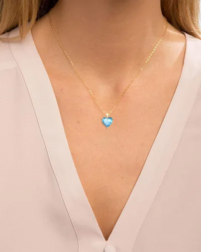 Miniatura 4 de Collar de piedra natal genuina para mujer, collar de amor de corazón, regalos de cumpleaños para ella