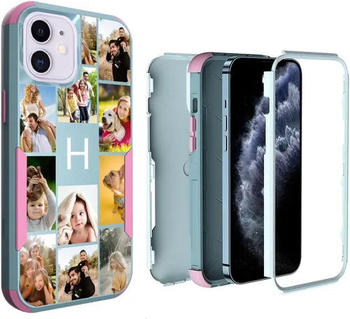 Miniatura 28 de Funda de fotos personalizada para iPhone 11 Apple Phone Plaid Collage - Imagen personalizada para hacer fotos en 3 híbridos gruesos resistentes