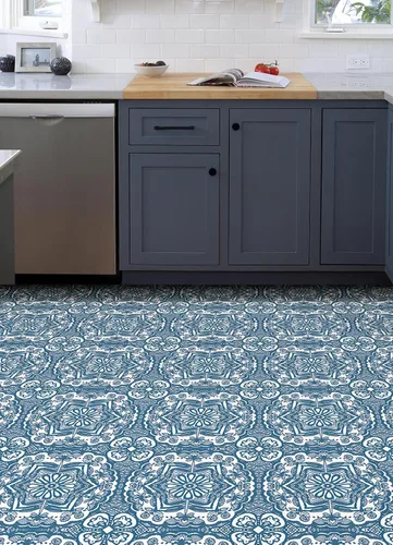 Miniatura 4 de FloorPops Azulejos de piso Erina Blue de 12 x 12 pulgadas, FP4945