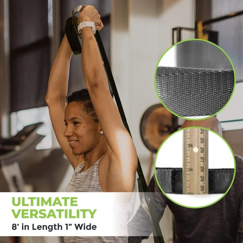 Miniatura 9 de Gradient Fitness Stretching Strap for Physical Therapy, 12 Multi-Loop Stretch Strap 1" W x 8' L, Neoprene Handles, Physical Therapy Equipment, Yoga