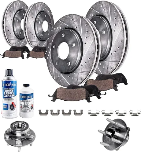 Miniatura 91 de Detroit Axle - Kit de freno delantero para Ford Explorer Mercury Mountaineer 2002-2005 Bujes de rodamiento de rueda perforados y ranurados rotores