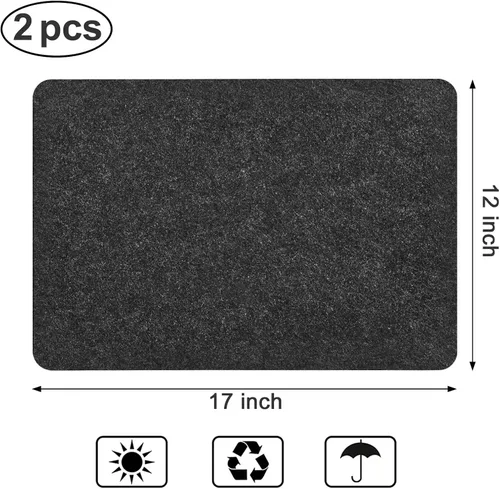 Miniatura 6 de SIUDANGKA 2 alfombrillas resistentes al calor para freidora de aire, cafetera, tostadora, protector de encimera rectangular negro de fieltro