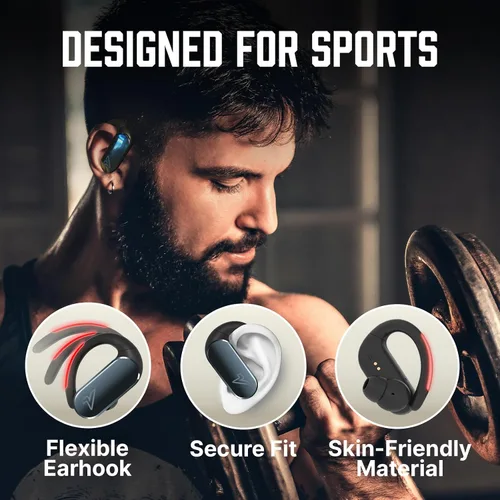 Miniatura 2 de VOKALEN Reflex Pro - Auriculares deportivos inalámbricos con ganchos para los oídos, cancelación activa de ruido, hasta 50 horas de duración