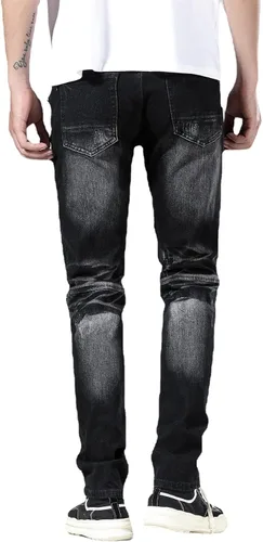 Miniatura 4 de Liuhond Skinny Slim Fashion - Jeans elásticos de motociclista de Hip Hop con agujeros rectos rasgados.