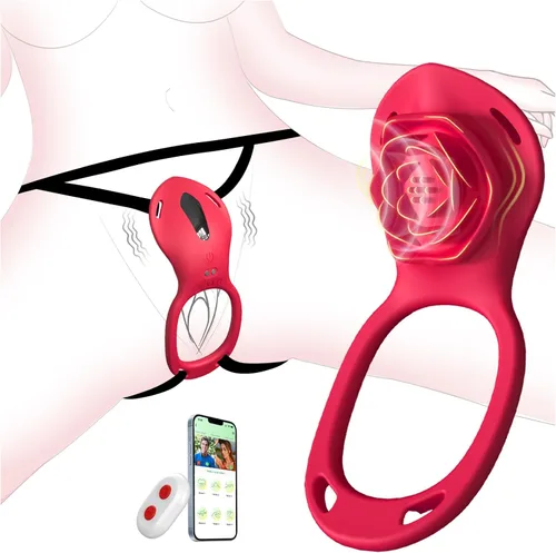 ZOOPLOU BDSM - Vibrador portátil con control remoto para parejas, mujeres, adultos, juguetes sexuales para hombres, manos libres, vibrador de Rojo