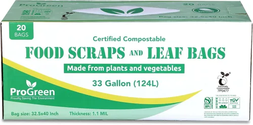 Miniatura 2 de Bolsas de compostaje de 33 galones, bolsas de basura compostables, extra gruesas de 1.1 mil, bolsas de compost para cocina, bolsas de basura