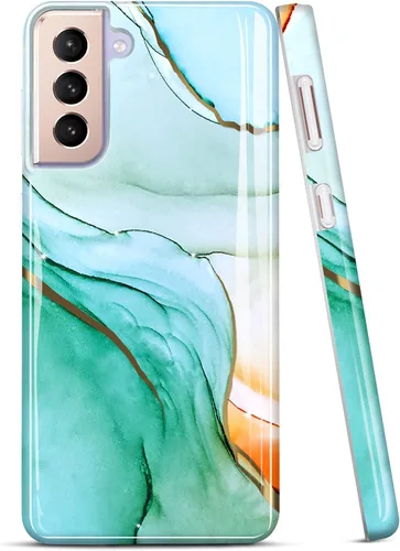 Funda para Galaxy S21 Plus con purpurina galvanizada dorada, delgada, a prueba de golpes, TPU suave, funda de silicona de goma suave para Samsung