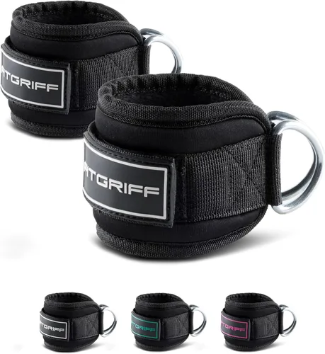Miniatura 7 de Fitgriff® Correas de Tobillo V3 para Máquina de Cable (2 Piezas) - Equipo de Entrenamiento para Gimnasio - Accesorio de Polea para Piernas, Correas