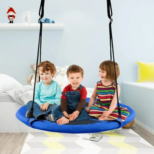 Miniatura 2 de Costzon Juego de silla colgante desmontable para niños 2 en 1 con tienda de campaña, asiento de columpio tipo nido para niños y niñas, columpio