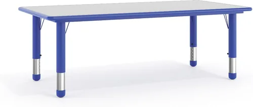 Miniatura 5 de Flash Furniture Wren - Mesa rectangular de plástico verde de 23.625 pulgadas de ancho x 47.25 pulgadas de largo, con parte superior gris