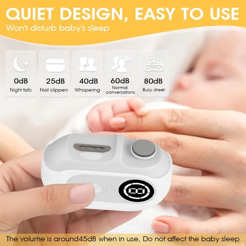 Miniatura 7 de Cortaúñas eléctrico 4 en 1 para personas mayores y bebés, recortadora recargable por USB con 2 velocidades, cubierta magnética y colector