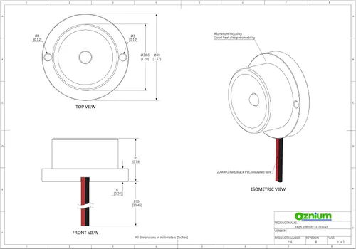 Miniatura 3 de Oznium Foco LED de Alta Intensidad (Carcasa Negra, LED UV)