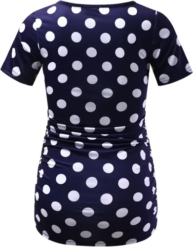 Miniatura 36 de GINKANA Blusas de maternidad de manga corta, diseño floral, fruncido, casual, para mamá, para embarazo