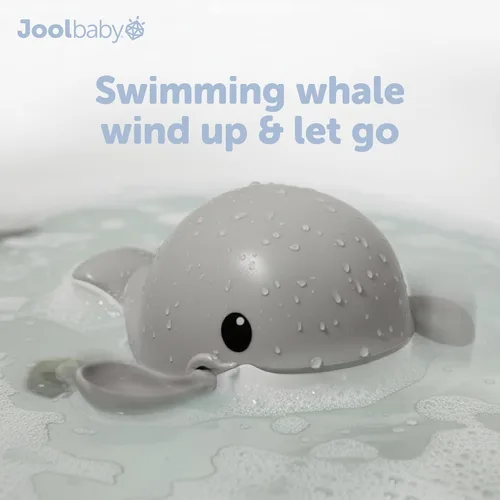 Miniatura 6 de Jool Baby Juego de regalo de juguetes de baño de 12 piezas, chorros de baño, patos de goma, ballena de natación enrollada, organizador