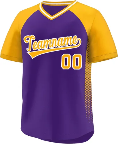 Miniatura 45 de Camiseta de béisbol personalizada con cuello en V para hombres, mujeres y jóvenes, camisetas de béisbol personalizadas con costuras o estampadas